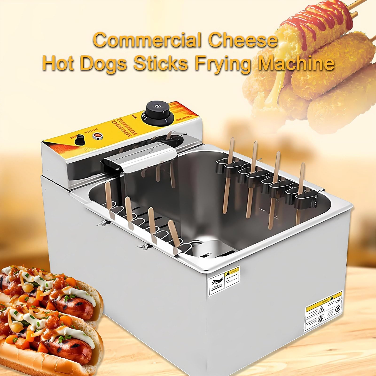 Freidora 12l De Capacidad Grande Y Temperatura Ajustable – Acero Inoxidable, 1900w, Frituras Rápidas En Restaurantes Y Food Trucks