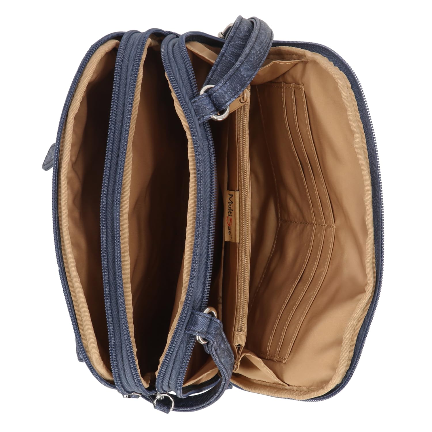 MultiSac - Zippy Triple Compartment Crossbody Bag, Borsa a tracolla Donna