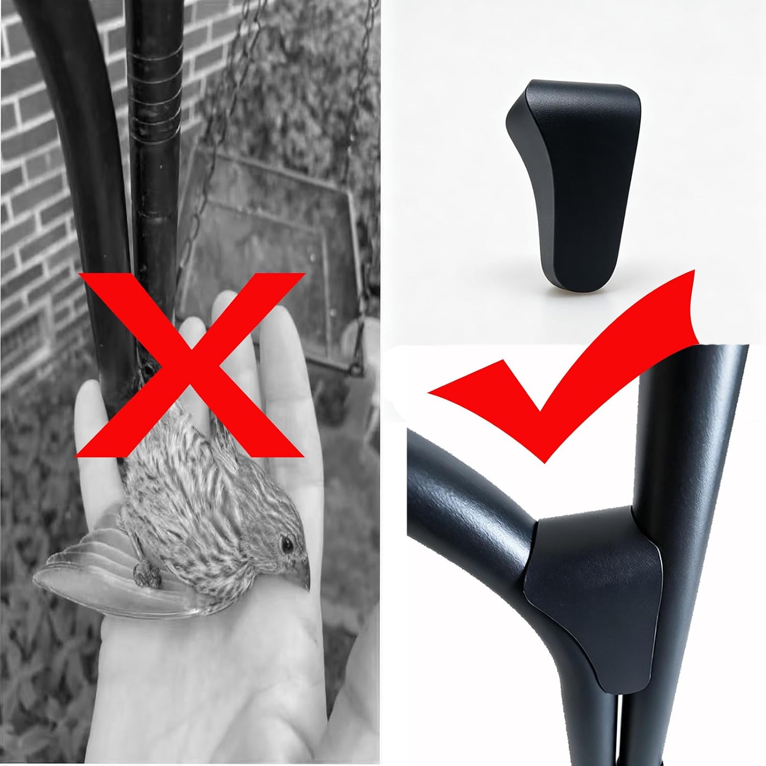 MIPON Double Shepherds Hook Bird Leg Protector, Metal Gap Filler (2) image 2