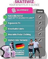 Vista 9 de SKATEWIZ Juego de rodilleras y coderas para niños y adultos con protectores de muñeca para patinaje sobre ruedas [6 piezas] - Equipo de protección