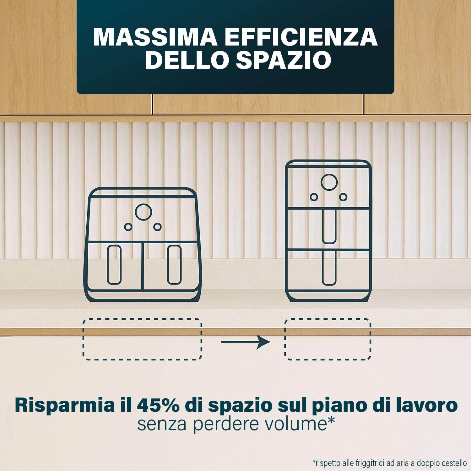 Princess Stack Friggitrice ad Aria, Doppia Friggitrice, 11,2 L, 3000 W, Design Verticale, Funzione Sync, Rivestimento senza PFAS, Nera, 01.182278.01.001