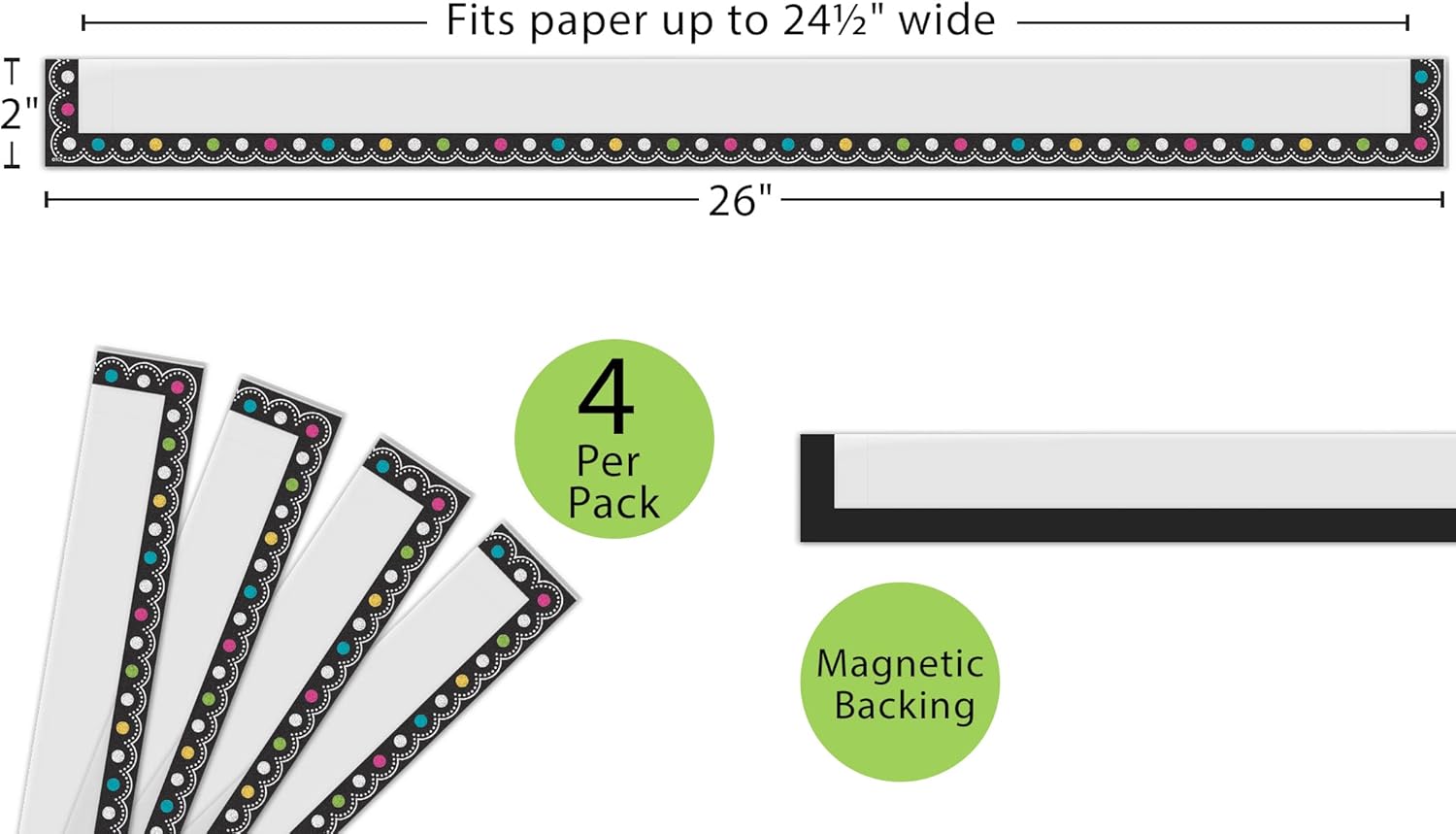 Chalkboard Brights Magnetic Pockets - Extra Large (20801) : Office Products