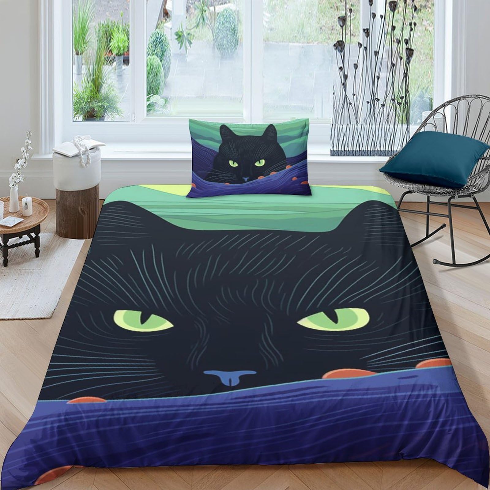 Housse de couette microfibre 3D de qualité premium avec motif de chaton