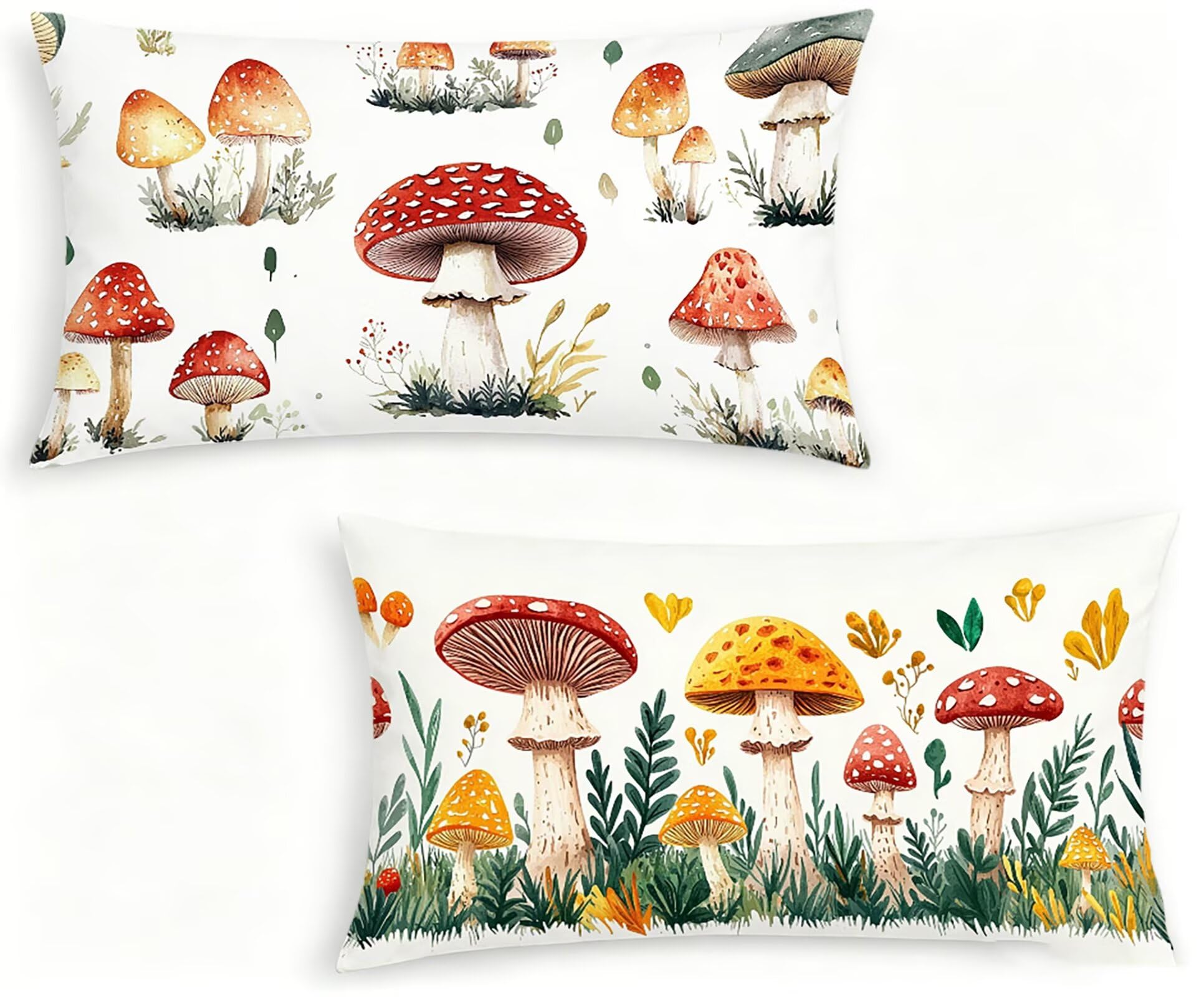 Farbe Kissenbezug 70x90 Pilz Kopfkissenbezug 2er Set,Wohnaccessoires & Deko,Weich und Atmungsaktiv Samt Stoff mit Verstecktem Reißverschluss für Bett Sofa Kissen Dekokissen-86179