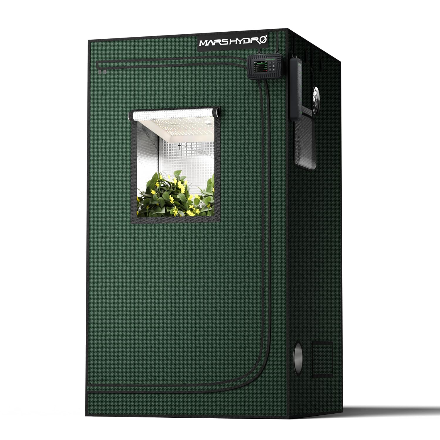 MARS HYDRO 3.3x3.3 Grow Tent Pro, 39"x39"x71" 2000D Thickened Polyester Canvas & High Reflective Mylar, Larger Observation Window, Controller & Socket Hanger,for TS1000/FC3000 Indoor Plant Growing