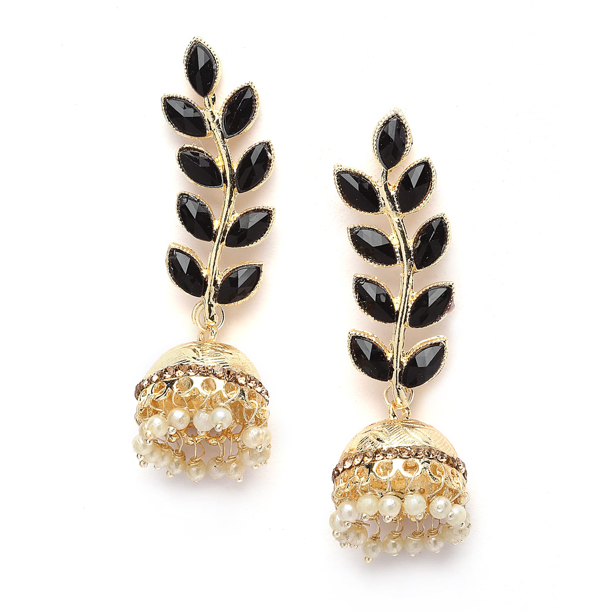 KENNICE Oxidised-Plated Metallic Toned Kundan studded Dome Shaped Meenakari Jhumka Earrings For Women & Girls (B0C4VXVHMV) Amazon Price History, Amazon Price Tracker