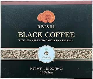Juncao Reishi Black Coffee with Certified Organic Ganoderma 14 sachets per box (1 box)