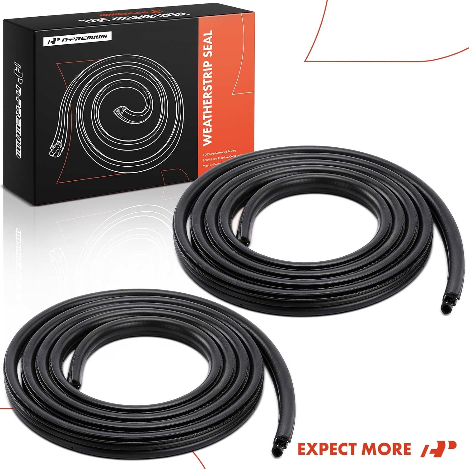 A-Premium 2PCS Rear Left and Right Door Weather Stripping Seal Strips Compatible with Dodge Grand Caravan 2015-2020 & Chrysler Town & Country 2015-2016 & Ram C/V CV 2015, Driver and Passenger Side