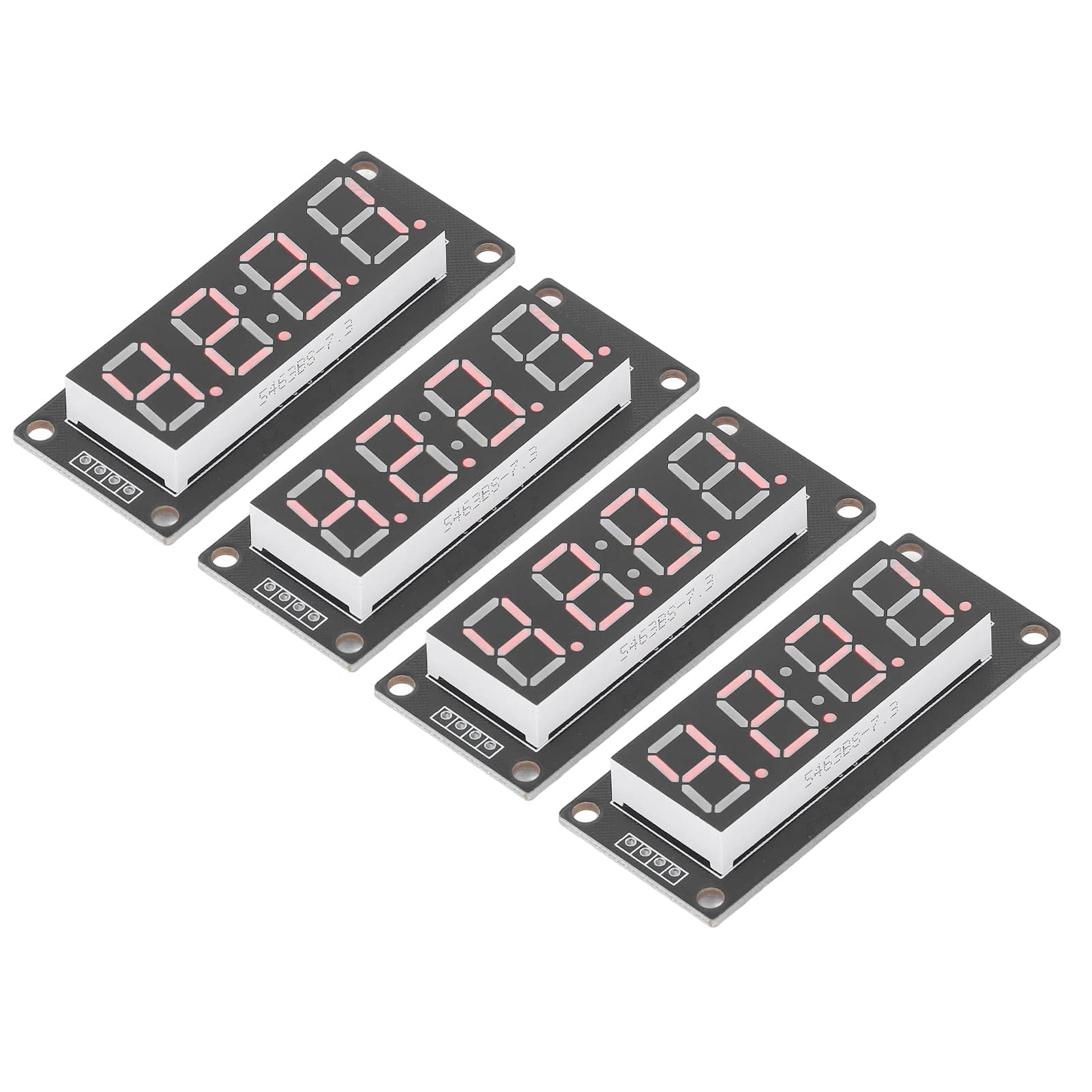 Tube à 4 Chiffres, 4 Ensembles de Tubes Numériques à 4 Chiffres avec En-tête de Broche Led Display Board Module D'horloge à 7 Segments TM1637 0.56in (Rouge MRA041D)