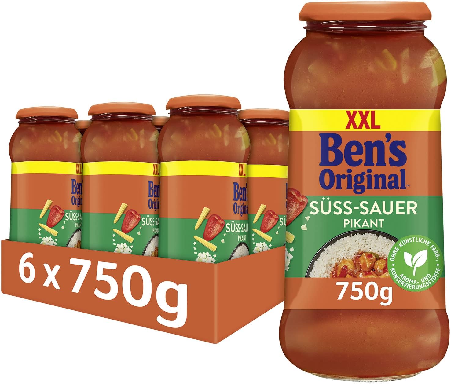 Ben's Original Saucen Süß-Sauer Pikant, 6 Gläser (6 x 750g)