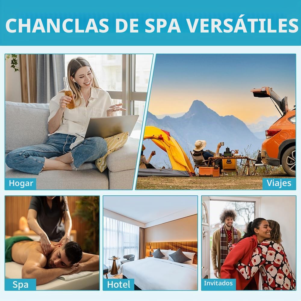 10 Pares Pantuflas Desechables Invitados, Zapatillas de casa InvitadosLavables, Pantuflas para Invitados para Hombre y Mujer, Zapatillas Antideslizantes para Hotel Spa Casa - Talla EU 36-44