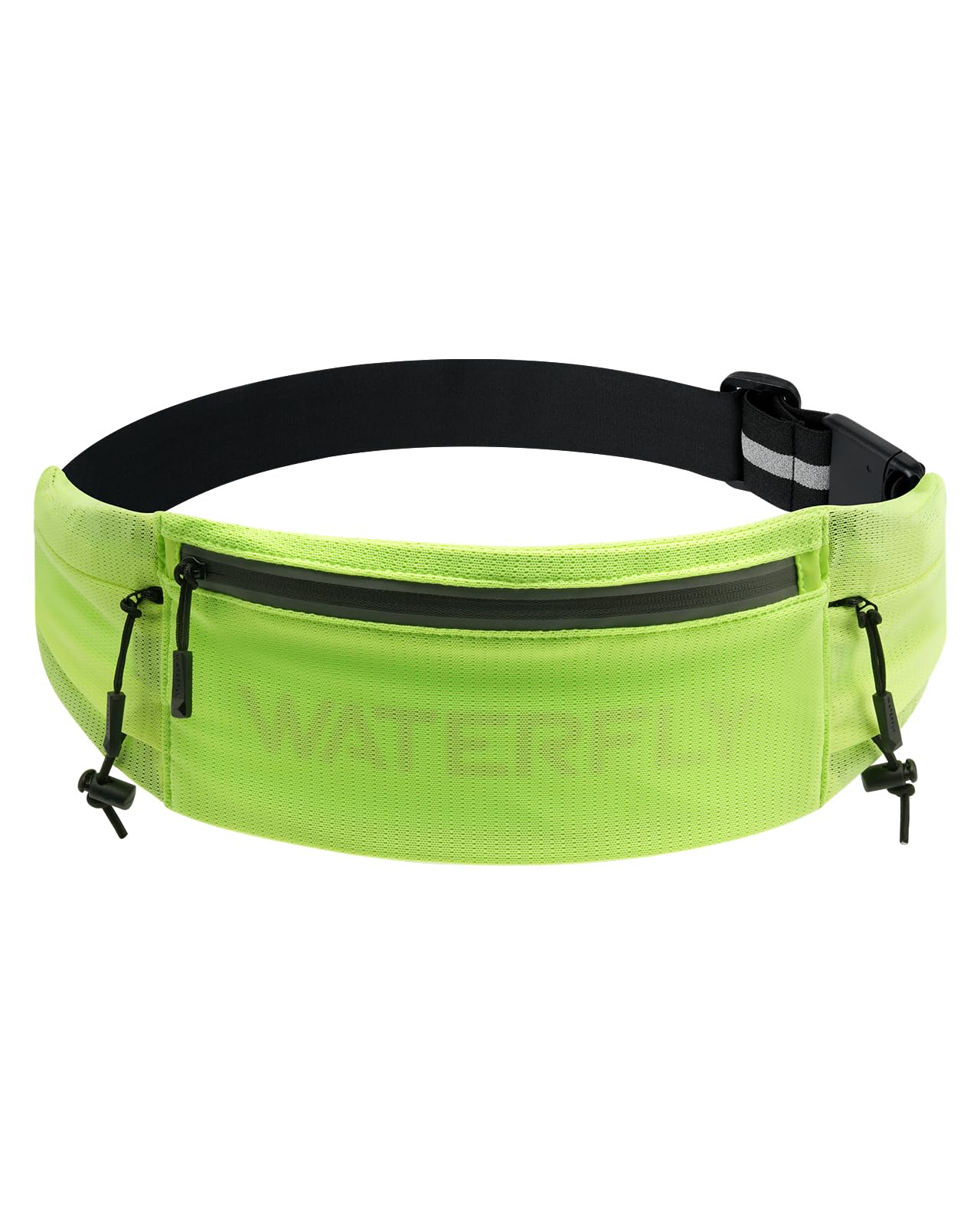 WATERFLY Pas do biegania dla mężczyzn i kobiet pas do biegania, Żółty, 44.96 cm, Smukły pasek do biegania | Z klipsem na szelkę Triathlon, talia 76-99 cm, dla smartfonów do 7 cali, nadaje się do uprawiania sportu, na spacery