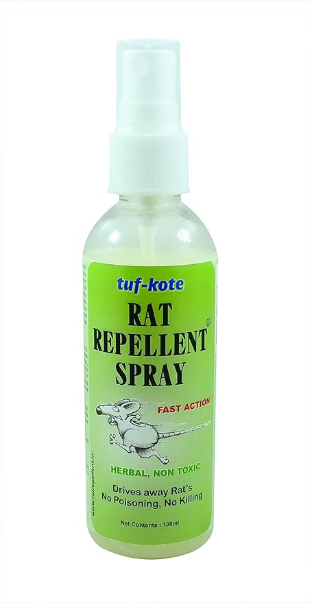 Tufkote Rat Repellent Spray, Herbal Non Toxic, Fast Action, Drive Away Rats Without Killing Them 100ml (1)