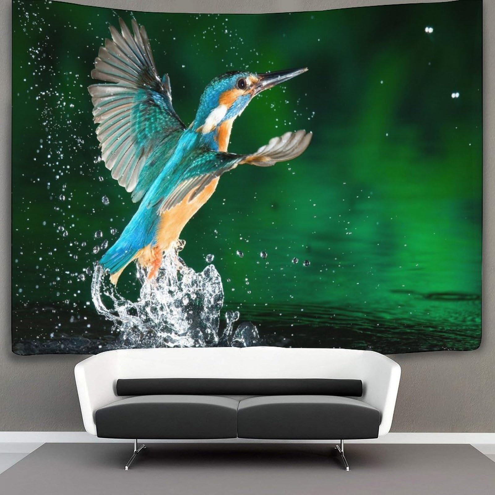 kaiyun Kingfisher 1 Tapestry,Birds Animals Art Wall Hanging Decoration for Living Room Bedroom & Dorm 150cmx200cm