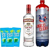 WebBar, Combo Vodka Smirnoff + Energético e Água de Coco