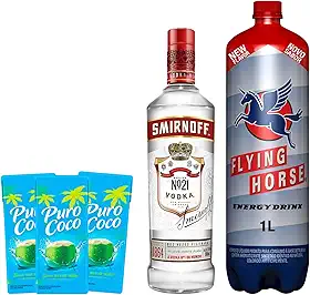 WebBar, Combo Vodka Smirnoff + Energético e Água de Coco