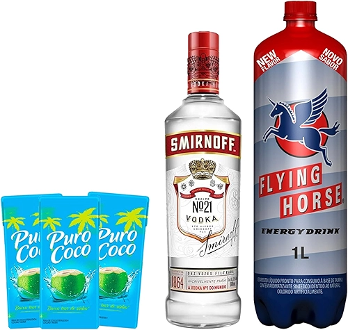 WebBar, Combo Vodka Smirnoff + Energético e Água de Coco