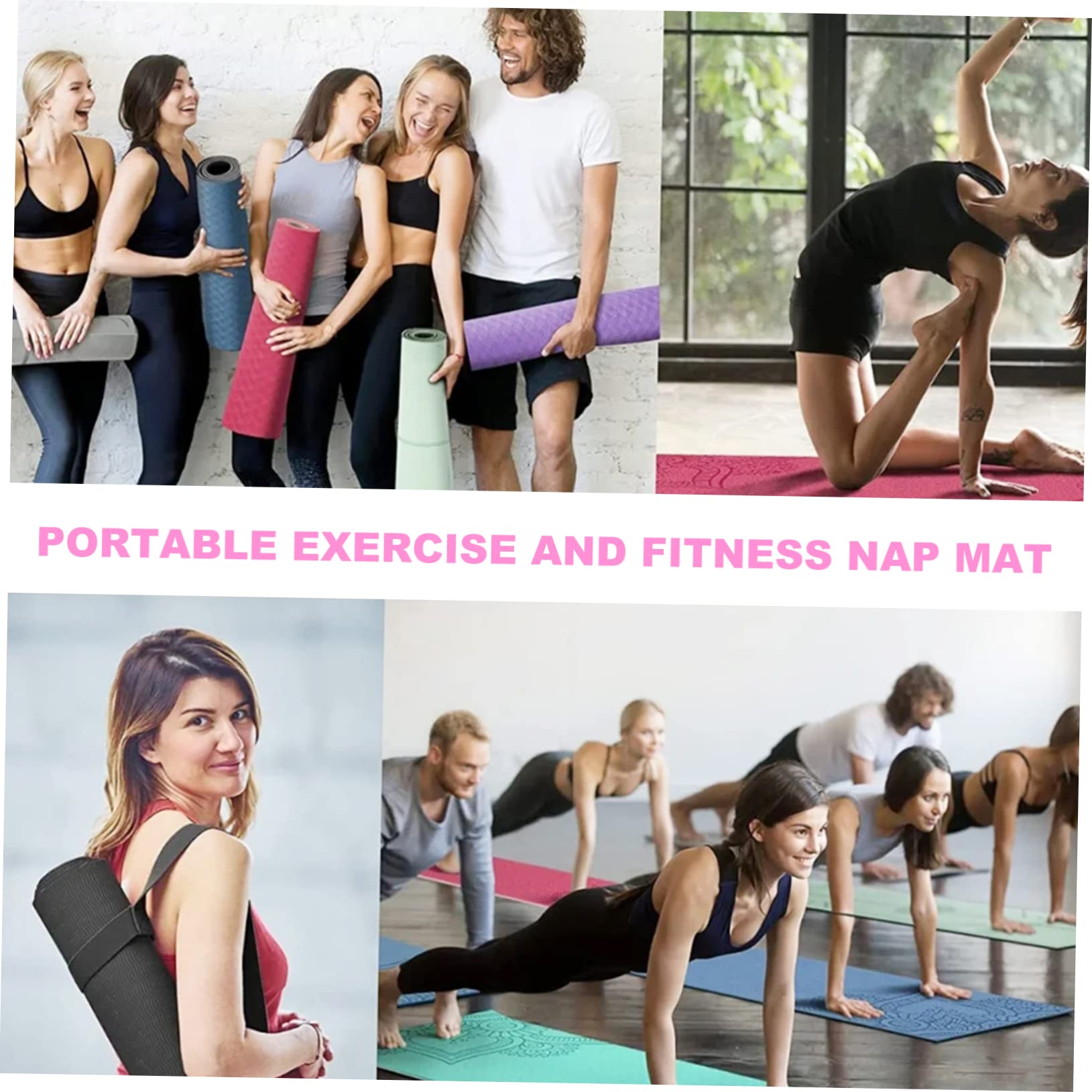 Rutschfeste Yogamatte für Frauen Fitnessmatte mit Leichtem Design für Yoga und Bodenübungen Tpe Tragetasche Hochwertige Langlebige Fitnessunterlage