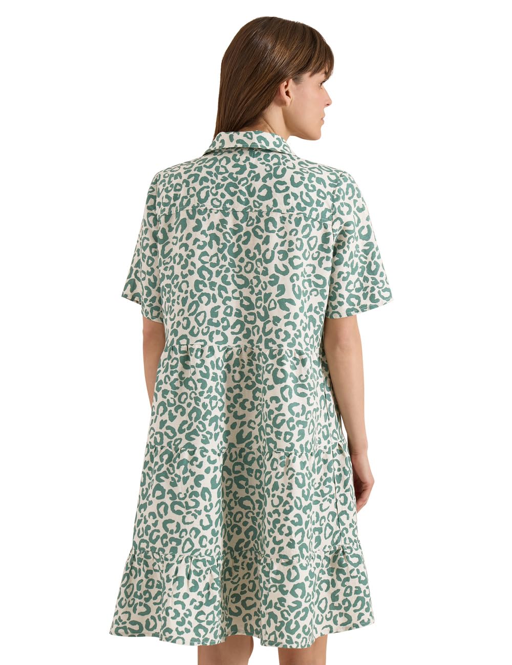 Cecil Knielanges Kleid aus Leinenmix mit Print