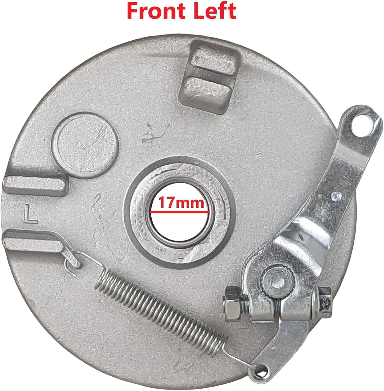 RedCap ATV Front Left Wheel Hub with Brake Drum Assembly for TaoTao 50cc 70cc 90cc 110cc 125cc ATA110B ATA110B1 Compatible with 6-7 Inch Wheels 3-inch Stud Spacing Fits ATV Quad Bike Buggie Go-Kart