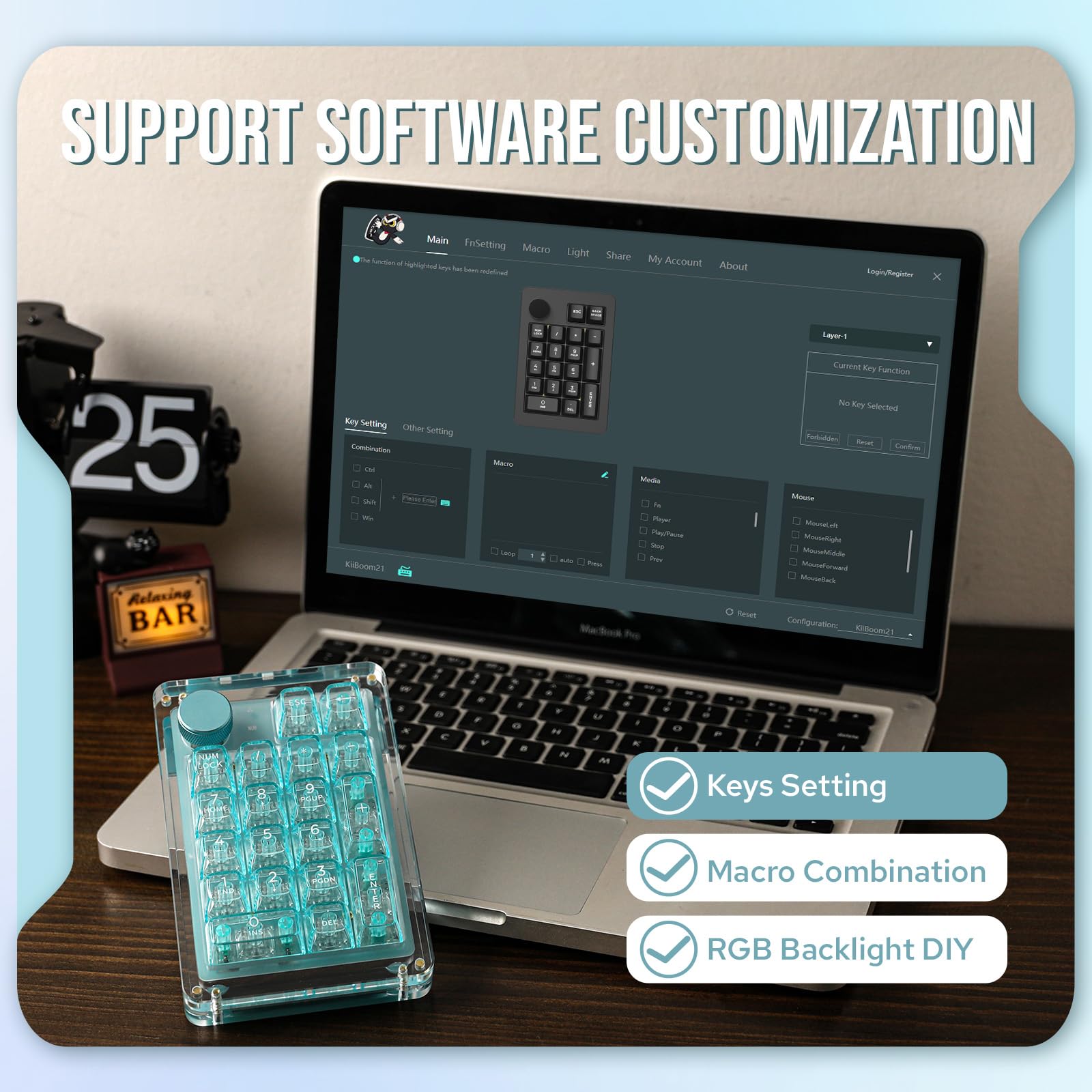 Amazon | KiiBoom Phantom 21 ゲーミングキーボード ホットスワップ