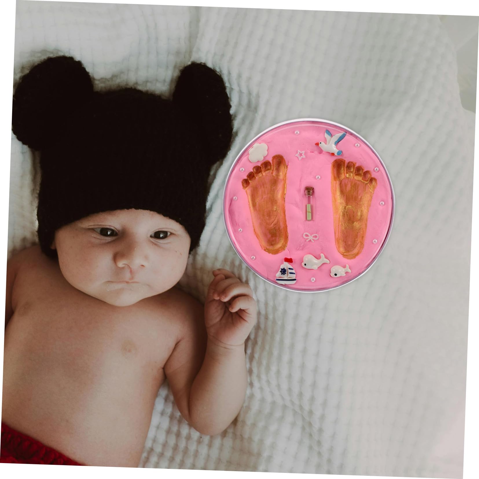 Abaodam Kit de Huellas de Recién Nacidos, Recuerdo para Ñiño, Fácil de Usar, Impresiones Claras y Detalladas, para Baby Shower y Regalos de Nacimiento | Impresiones Claras y Detalladas, Fácil de Usar, para Baby Shower y Presentes, Pensado para Nuevas Mamá