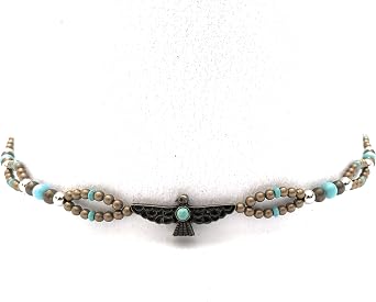 Thunderbird Cowboy Hatband Turquoise Bead