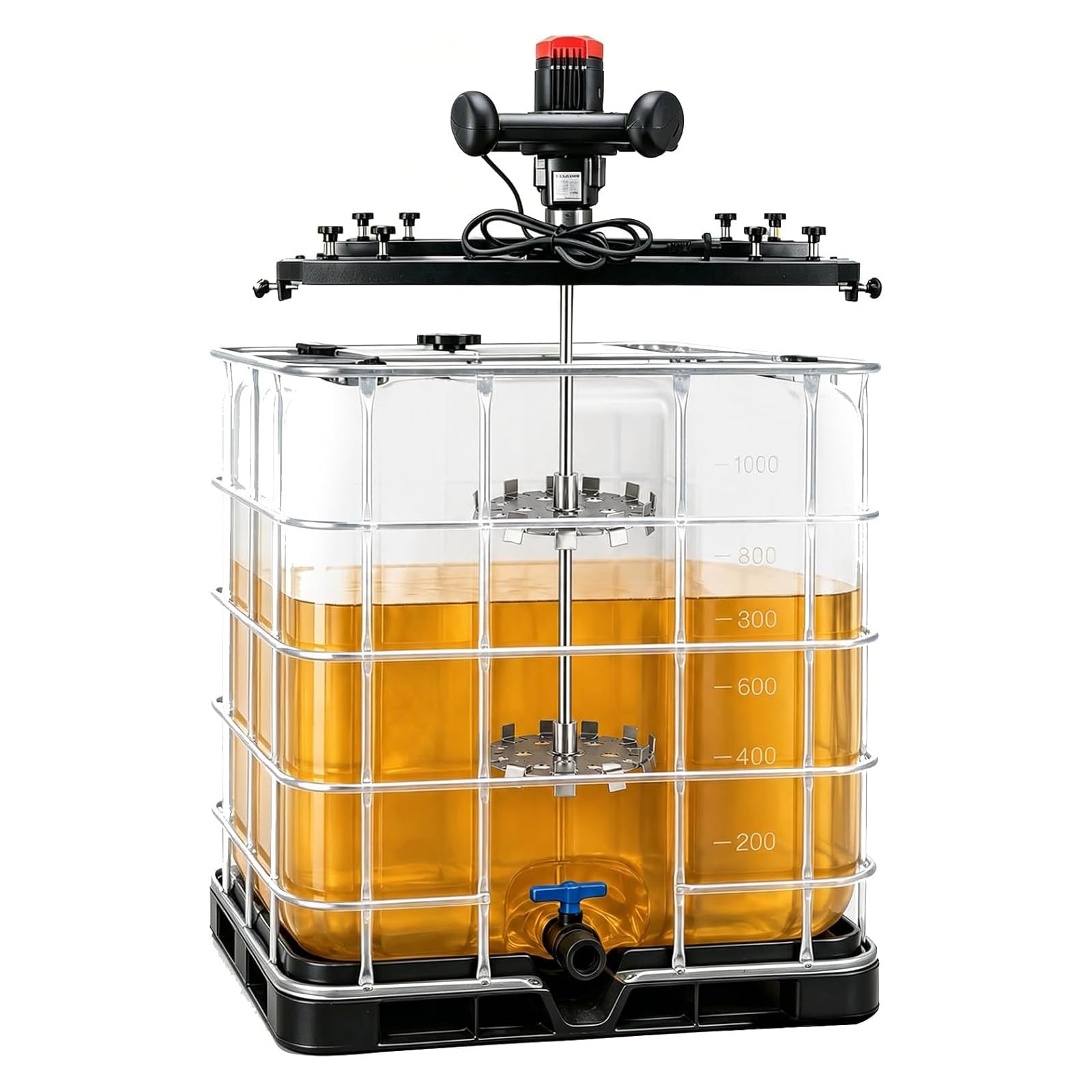 Mieszadło IBC Tote Mixer 110 V 3200 W IBC z regulowanym wspornikiem 65-125 cm, wałem 89,9 cm i 3 opcjami wirnika, mieszacz zbiornikowy do torby IBC, farby, fugi, tynku A