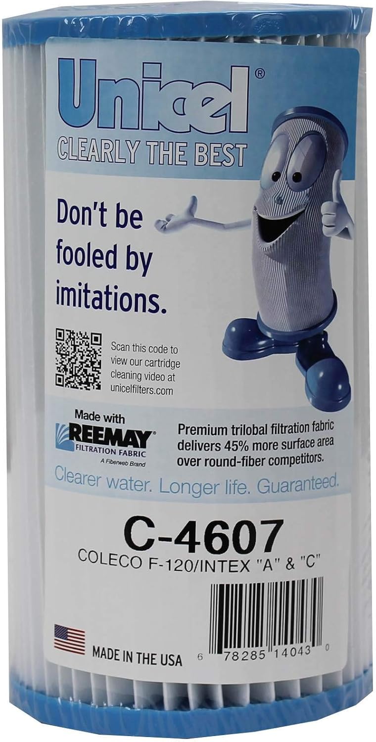 Unicel C-4607 4 Ounce Media Replacement Above Ground Swimming Pool Filter Cartridge with 51 Pleats (2 Pack)