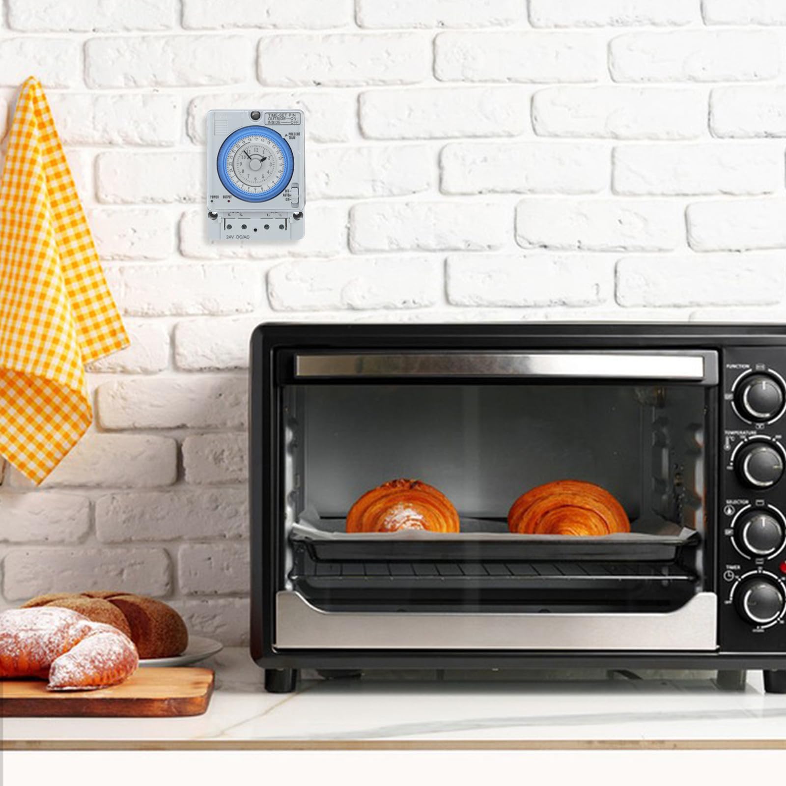 Kompakte Mechanische Zeitschaltuhr für Küche und Backen, Weiß