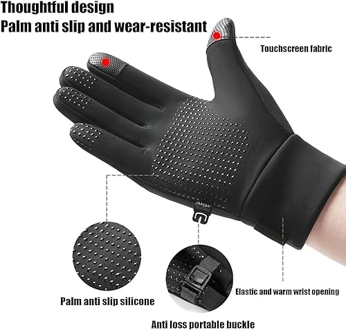 Miniatura 6 de ABABC Guantes térmicos para hombres y mujeres, calentadores de manos de dedo completo, guantes térmicos térmicos para nieve, guantes de trabajo para