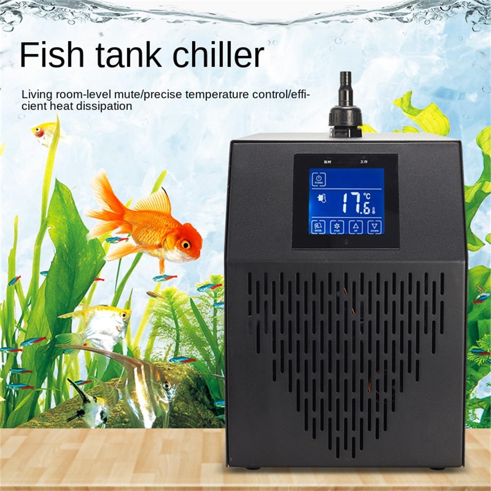 Enfriador de Agua de Acuario 160L Sistema de Calentador de Tanque de Peces 10-40 ℃ Dispositivo de Temperatura Constante 150W refrigeración sostenible