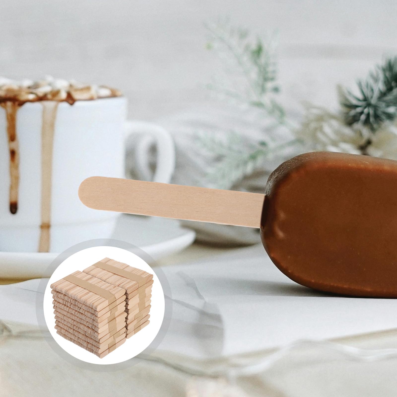 STOBAZA Palitos de Madera Natural para Manualidades 1000 Unidades 65X10X2 MM Palitos de Helado para Proyectos de Arte Escolares y Bricolaje Seguros