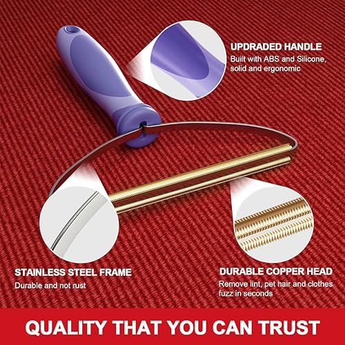 Miniatura 5 de Removedor de pelo de mascotas, removedor de pelo de perros y gatos, limpiador de pelusas, herramienta de eliminación de piel, raspador portátil de