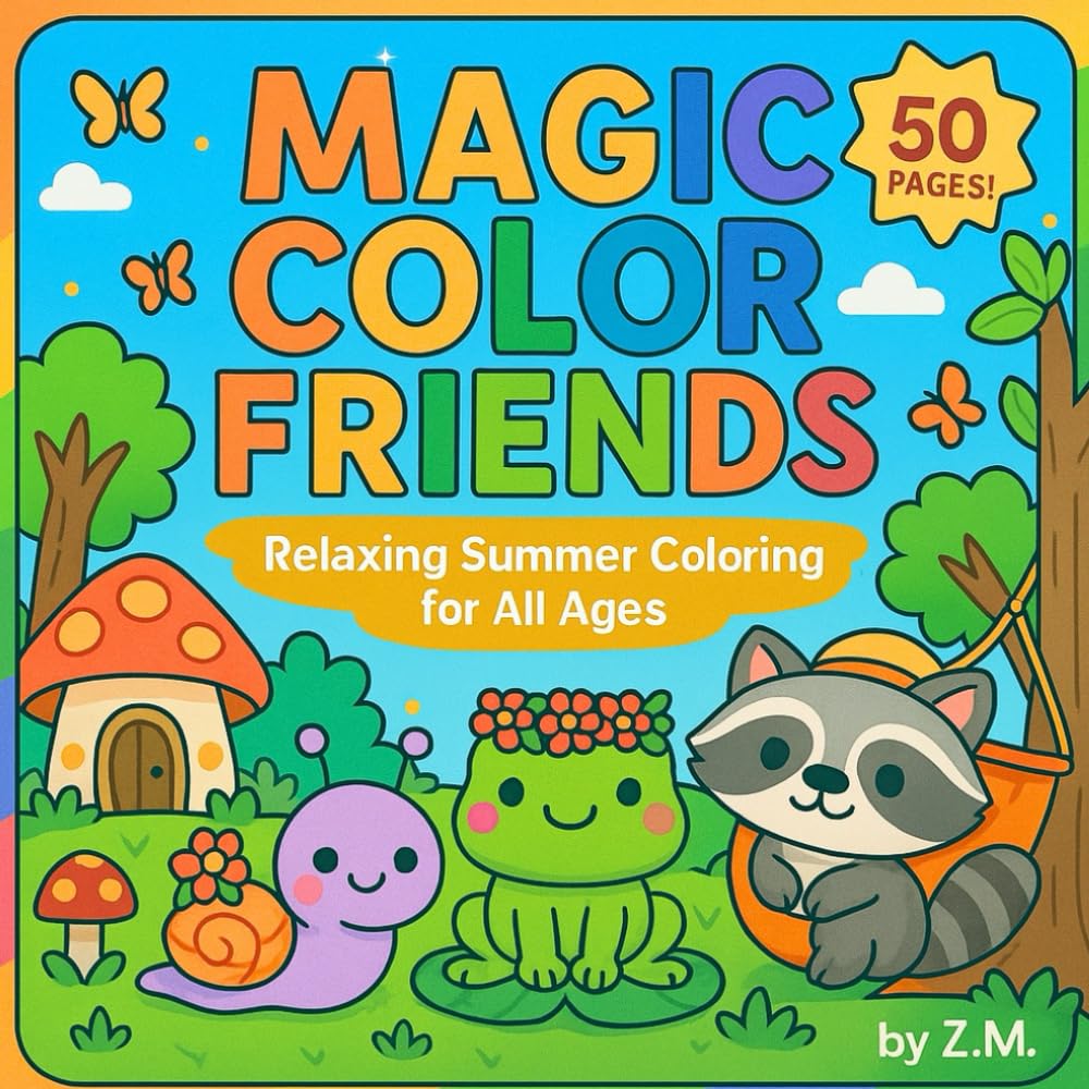 Magic Color Friends: Relaxing Summer Coloring Book for All Ages