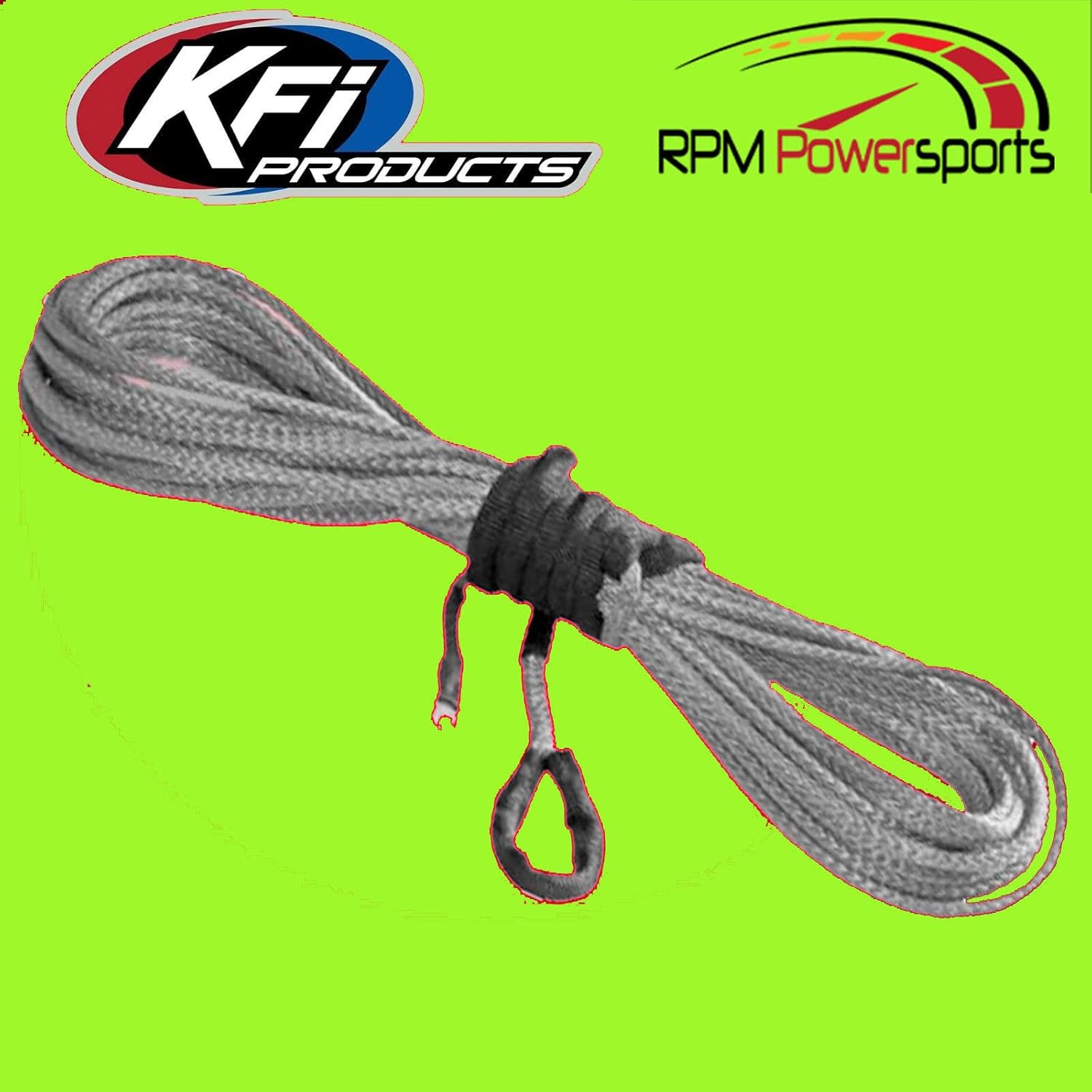 RPM KFI SYN23-S38 15/64" Synthetic 38' ATV Winch Cable (Smoke) for 4000-5000lb Winch