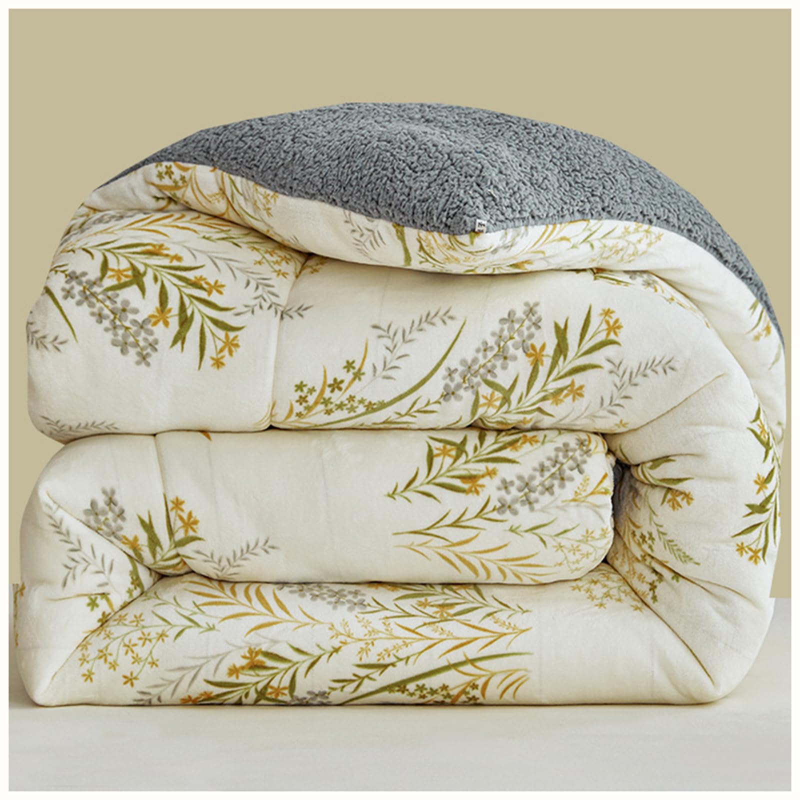 ZTGL Autumn and Winter Flannel Blanket, Thickened Soft Insulation Lamb Cashmere Quilt, Fluffy Double Sided Milk Velvet Comforter Core, Lightweight Duvet,E,200x230cm(4.0kg)