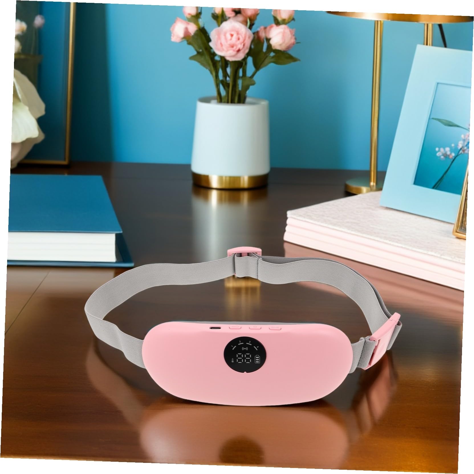 Calentador Portátil Material de Silicona y Abs Masajeador Uterino con Tecnología de Calentamiento Rápido Diseño Ligero y Delgado para Aliviar el Menstrual en Abdomen y Espalda