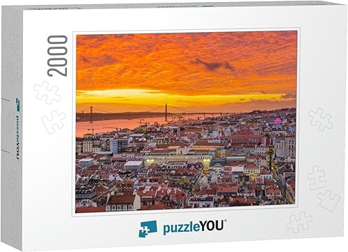 Lisboa Portugal Epic Sunset from Sao Jorge Castle... Rompecabezas con 2000 piezas