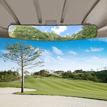 Golf Cart Rear View Mirror 16.5 Inch Extra Wide Panoramic Golf Cart Rear View Mirror Fit for EZGO, Yamaha, Club Car