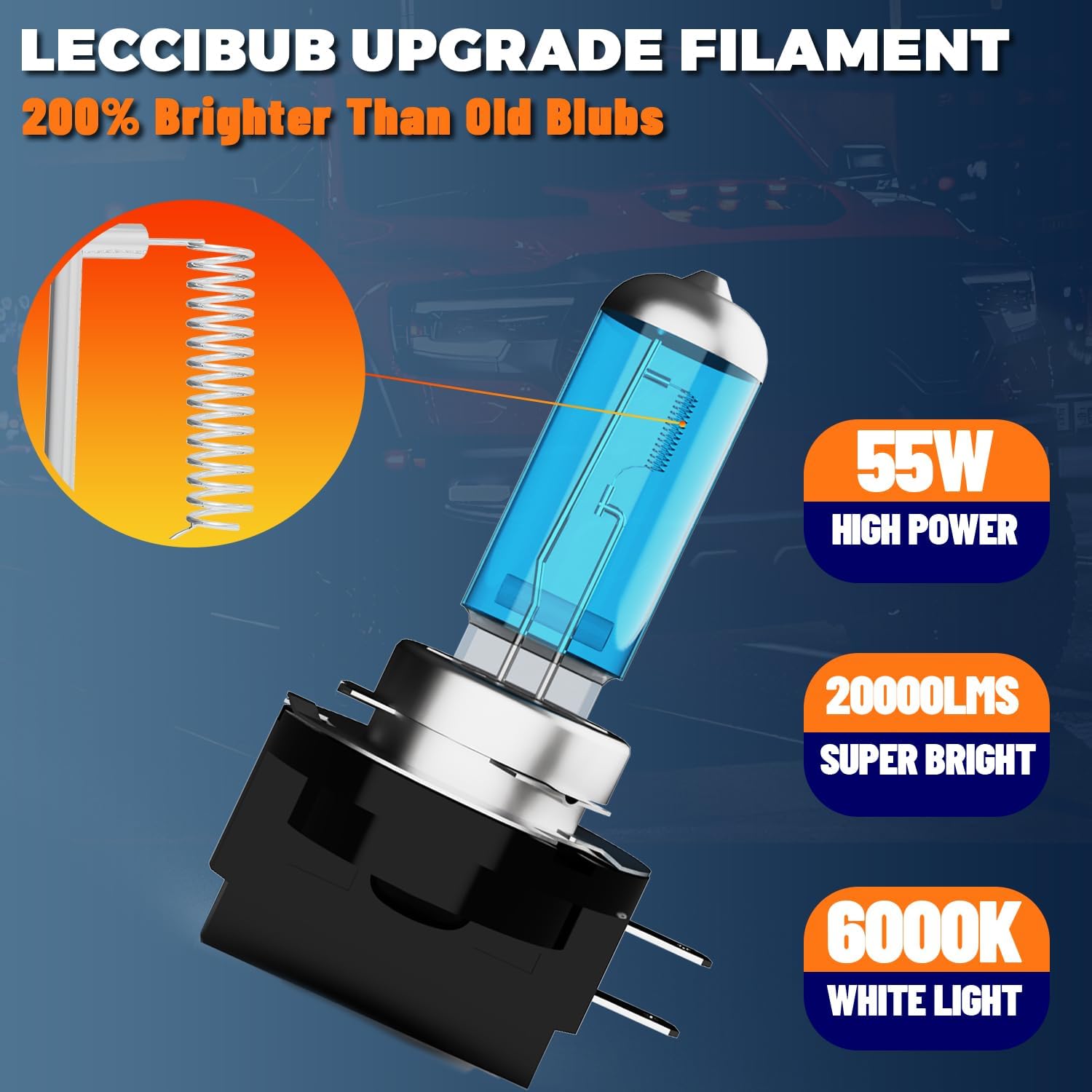 Headlight Bulbs Compatible With Kia Rio 2012-2017,H11B Low Beam Halogen Light Bulb Combo,Super Bright 6000K White,Plug and Play,Pack of 2