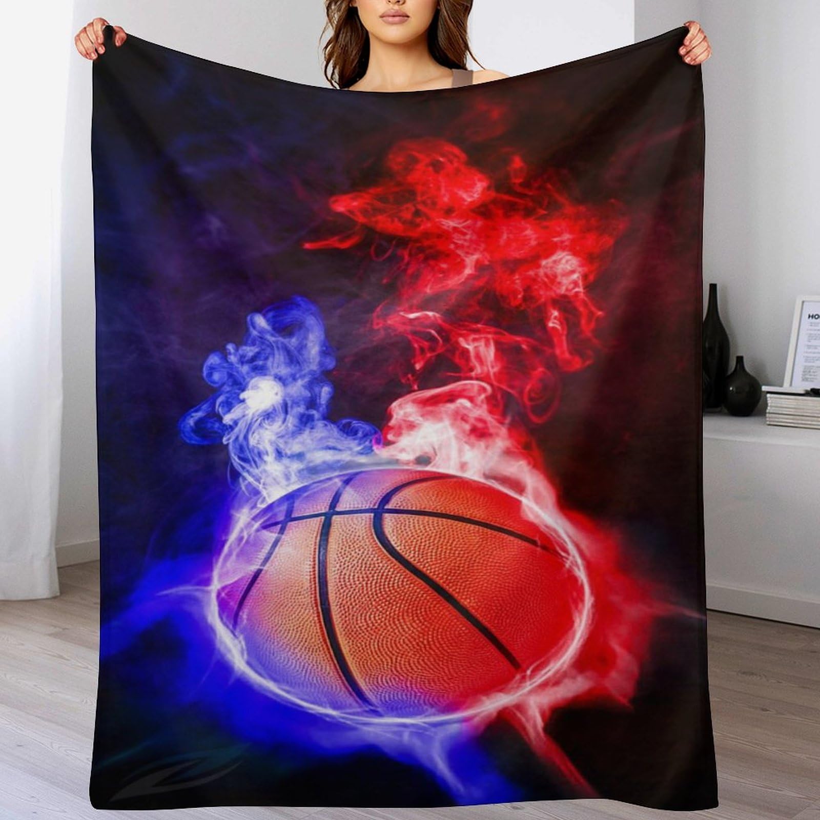 Couverture polaire basket-ball en flanelle de haute qualité 100x130cm
