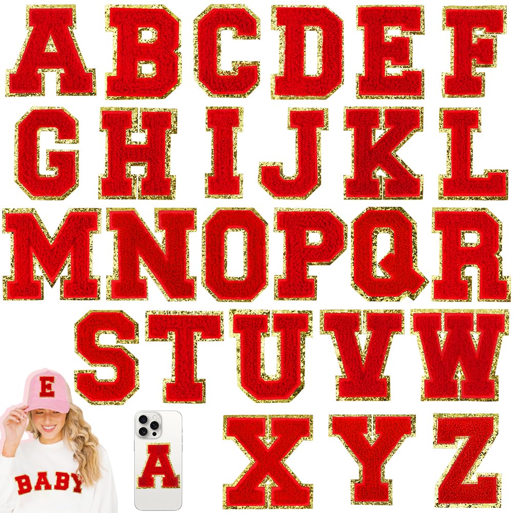 Amazon.com: HEKOOLA 26 Pcs Large Red 3 Inch A-Z Chenille