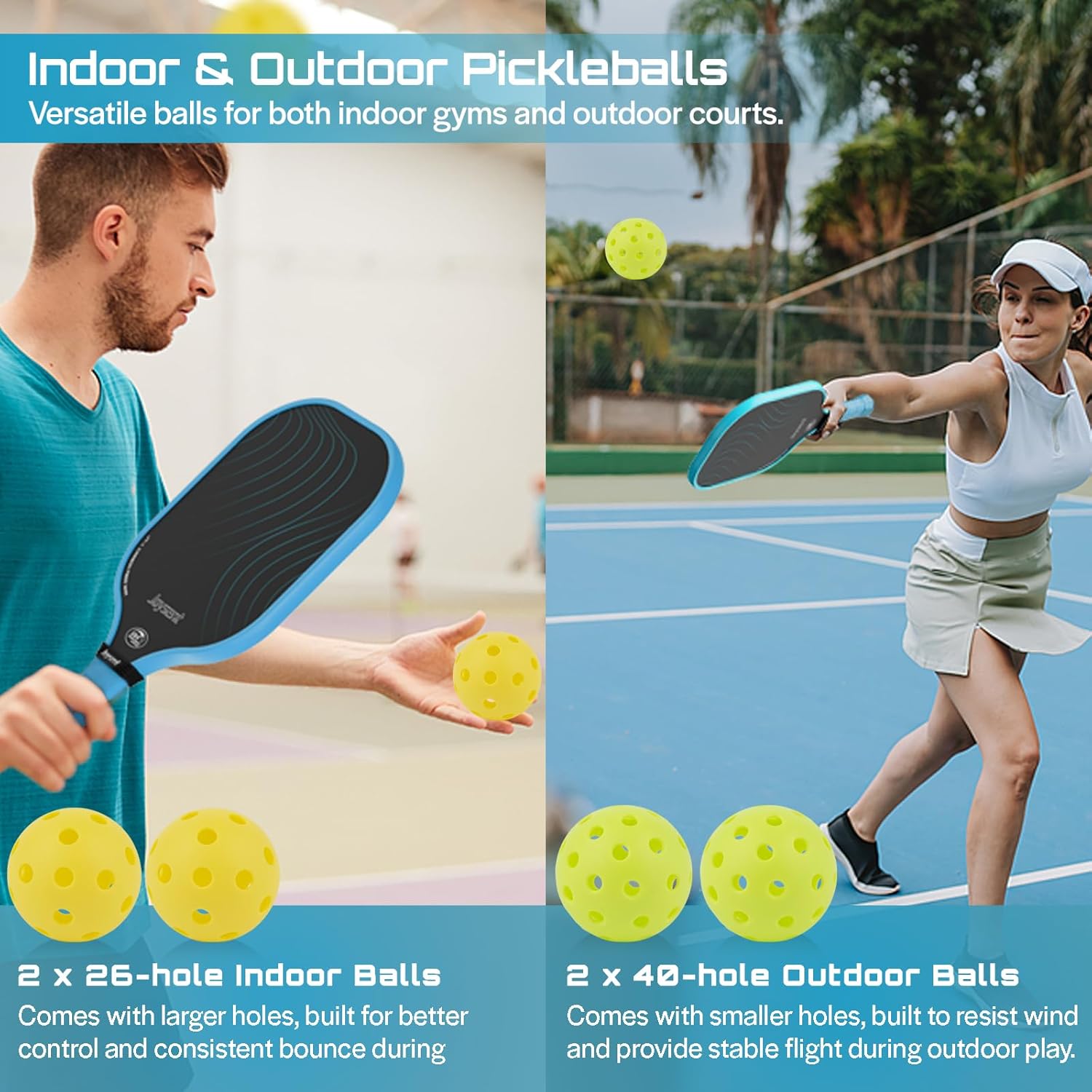 Pickleball Paddles Set, USAPA Approved Carbon Fiber Pickleball Set with Pickleball Rackets and Indoor Outdoor Pickle Balls, Beginner Pickleball Paddle for Adults Men Women - Image 7