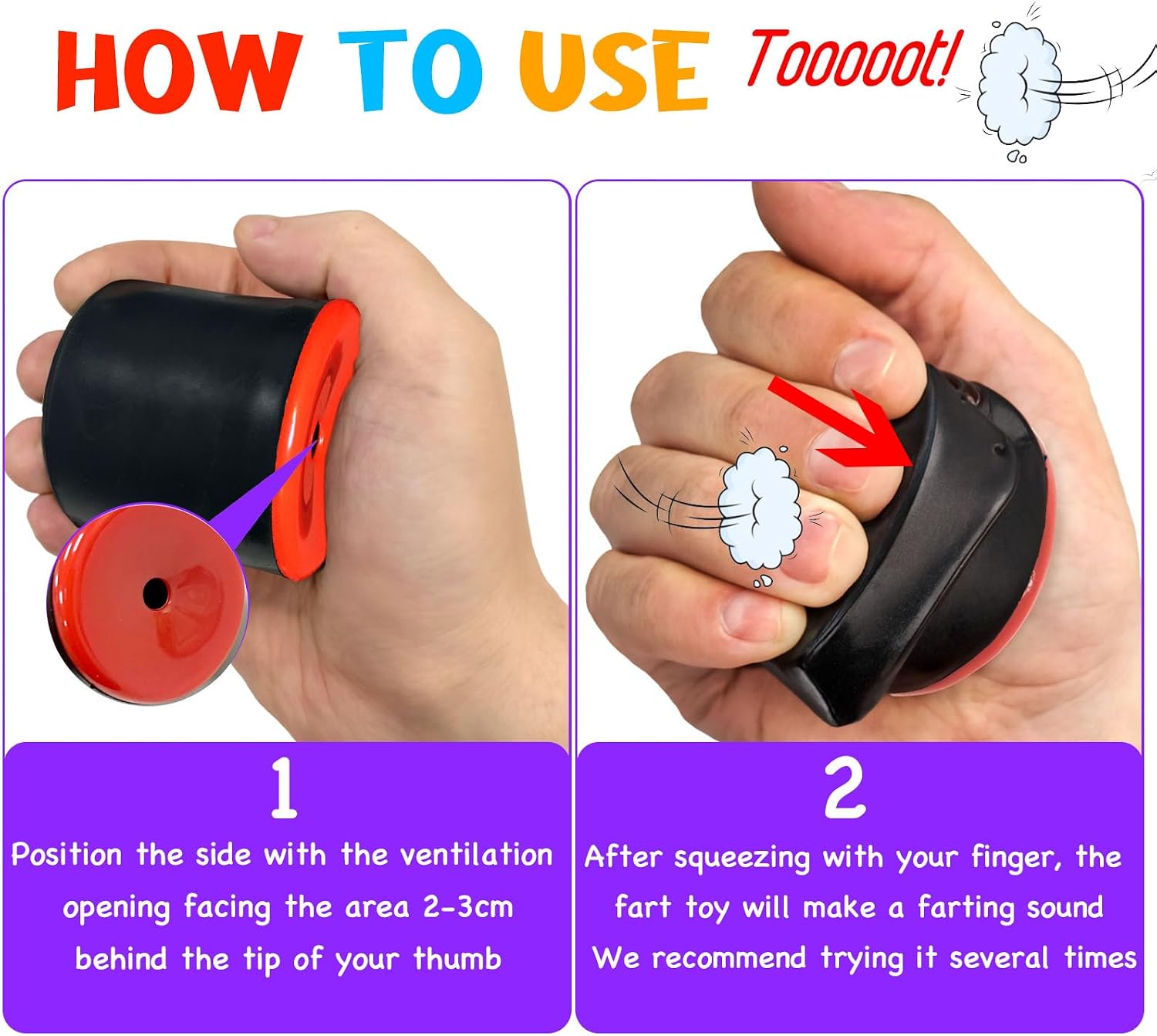 Novelty Fart Machine, Pooter Fart Toy, Prank Fart Noise Maker, Squeeze Toy, Makes The Most Realistic Sounds, Soft Jokes Gag Toys (2pcs)