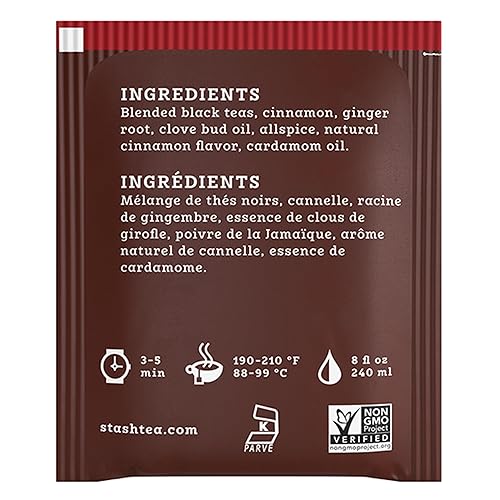 Vista 119 de Stash Té Chai de vainilla descafeinado, 6 cajas con 18 bolsas de té cada una (108 bolsas de té en total)