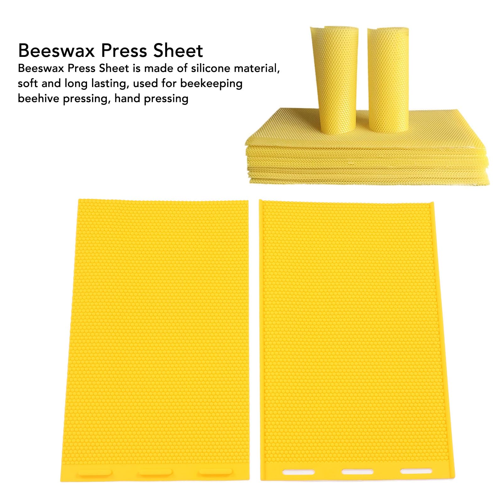 Silikonbienenwachsblattform, 2pcs Bienenwachs -Presseblattblechausrüstung Tragbar, Einfach zu Reinigen, Wiederverwendbar, Bienenwachspresse für die Imkerei (YELLOW)