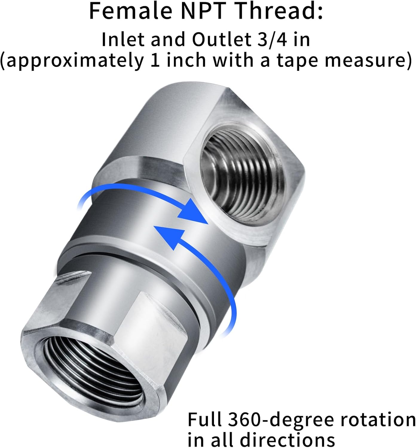 3/4 Inch FXF Heavy Duty Hose Reel Swivel with Grease Zerk - Hose Reel Parts Fitting for Multi-Use Scenarios - Ideal for Home and Industrial Steel Hose Reels - Genuine Super Swivel