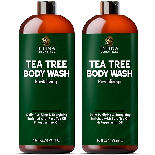 Gel de baño Tea Tree para hombres y mujeres, jabón de gel de ducha vigorizante, ayuda con el olor corporal, alivia la picazón, limpieza profunda,