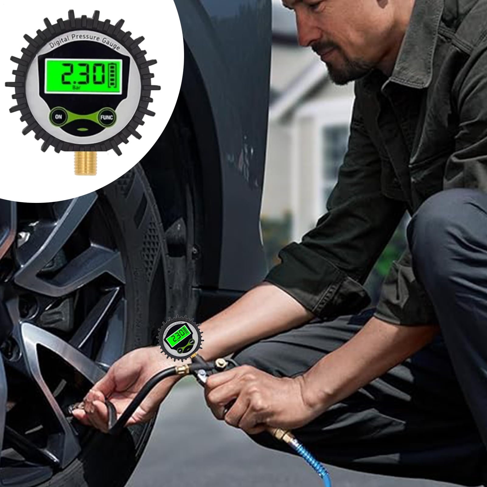 Manometri per pressione pneumatici,Manometro per pneumatici,Manometro digitale accurato per pneumatici per auto - Misuratore di pressione dei pneumatici Manometro della pressione dei pneumatici con al